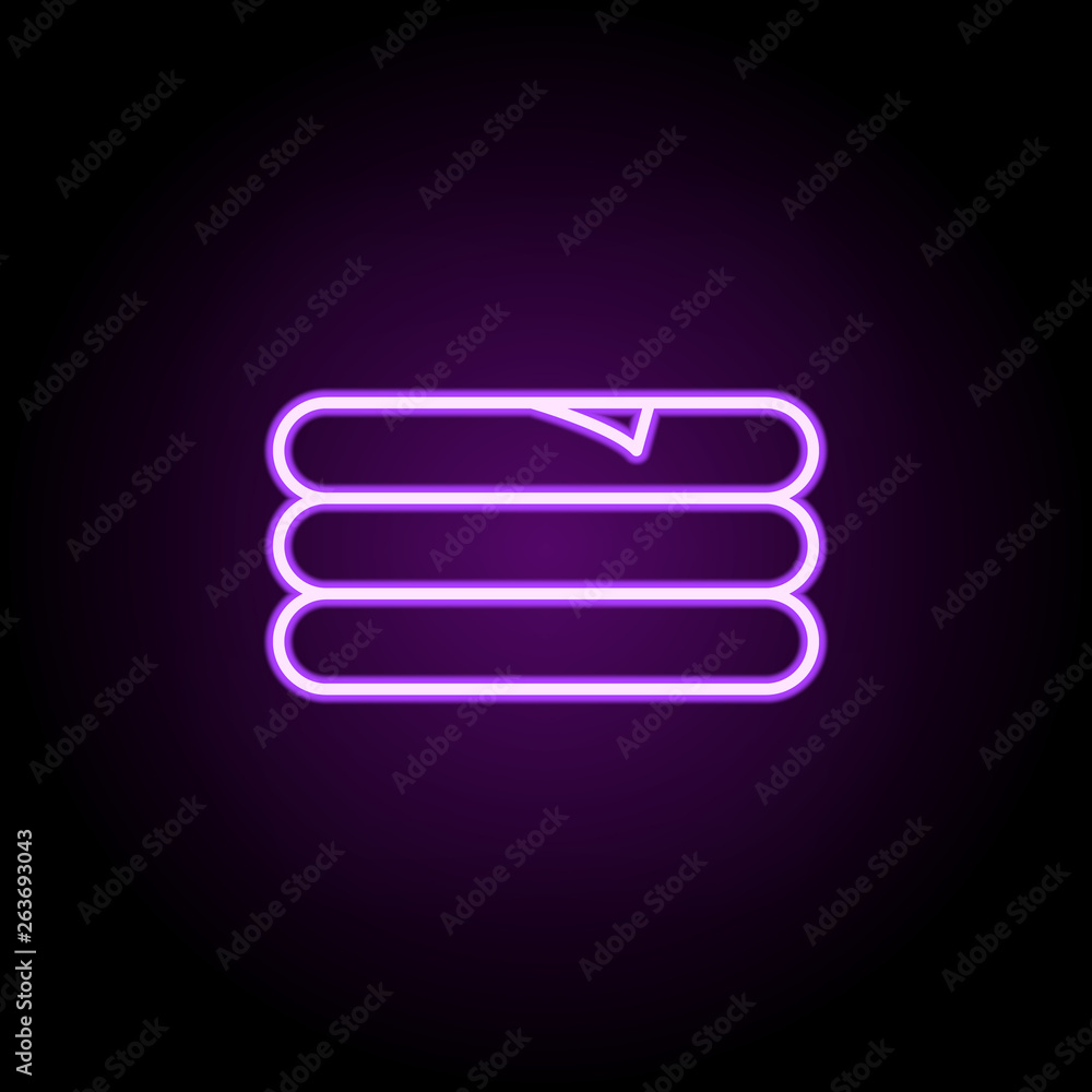 Poster a stack of towels neon icon. elements of web set. simple icon for websites, web design, mobile app, 