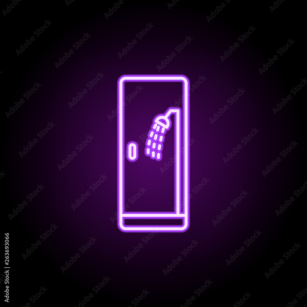 Aufkleber shower cabin neon icon. elements of web set. simple icon for websites, web design, mobile app, info 