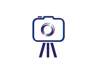 Photographe an old style camera logo design illustrator