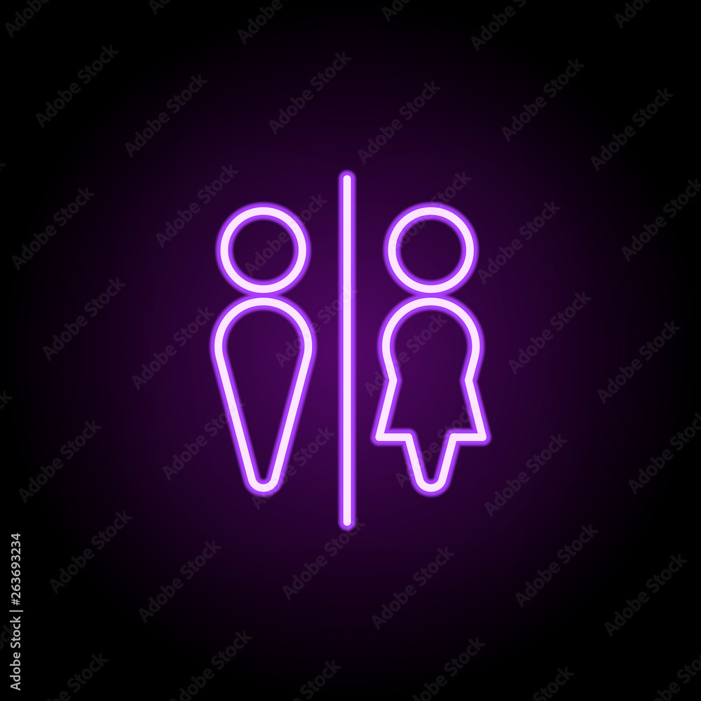 Poster sign in the toilet neon icon. elements of web set. simple icon for websites, web design, mobile app,