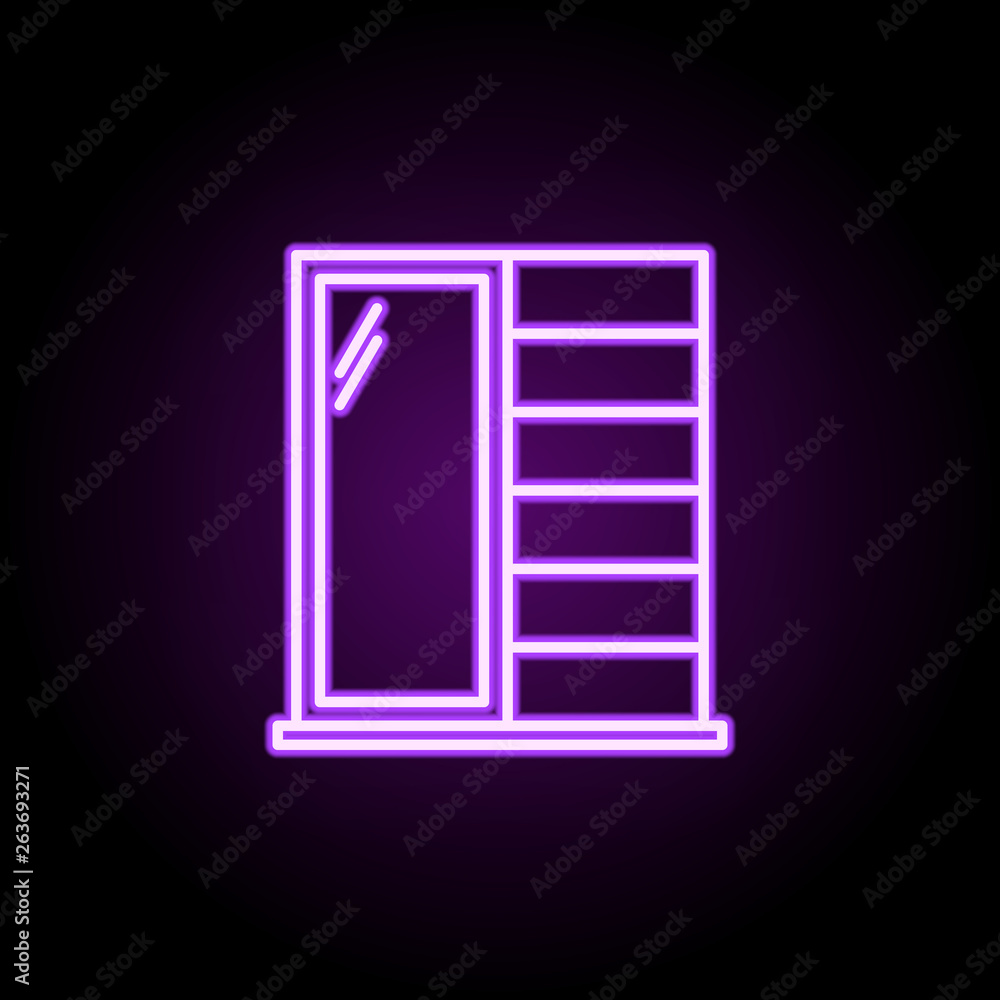Poster wardrobe neon icon. elements of web set. simple icon for websites, web design, mobile app, info grap