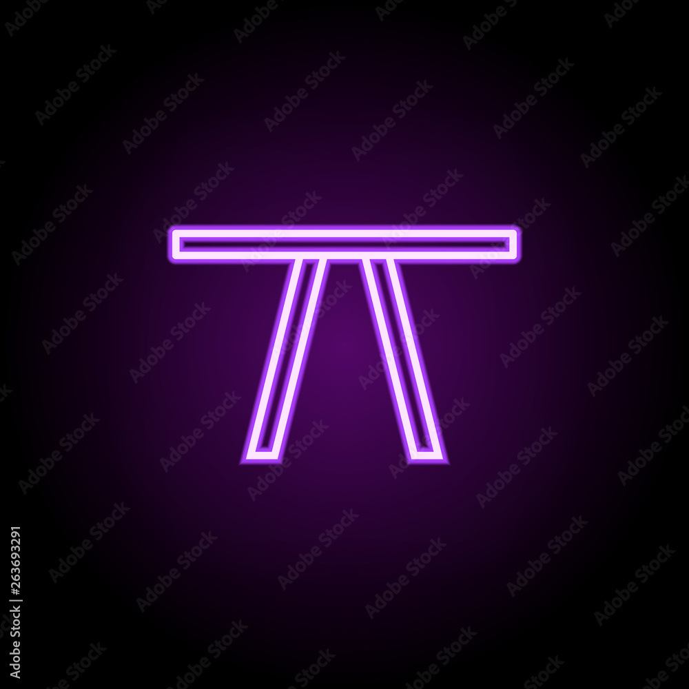 Poster kitchen table neon icon. elements of web set. simple icon for websites, web design, mobile app, info