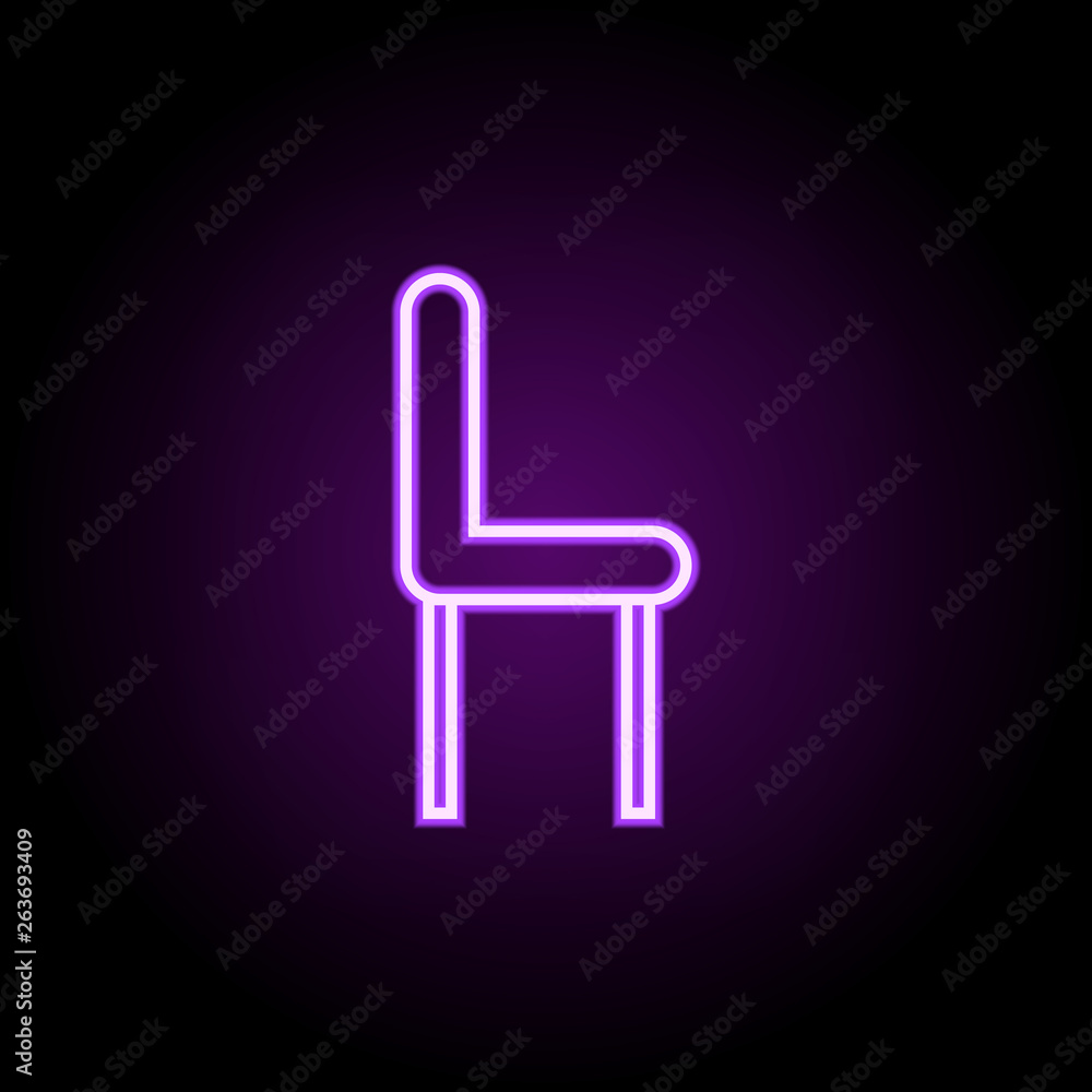 Poster chair neon icon. elements of web set. simple icon for websites, web design, mobile app, info graphic