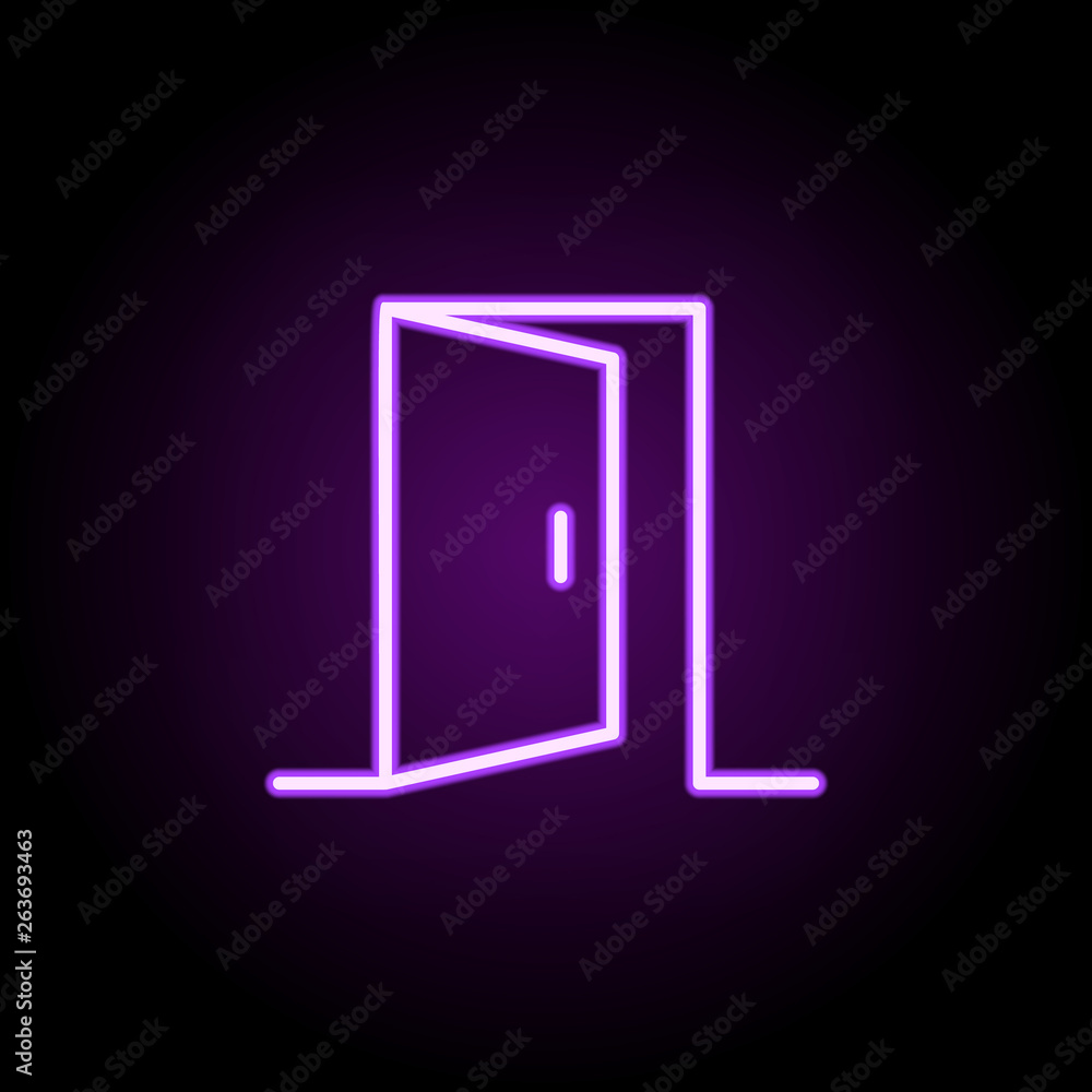 Poster opened door neon icon. elements of web set. simple icon for websites, web design, mobile app, info g