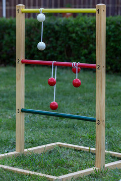 Game Of Ladder Golf Set Up Outdoors In A Garden