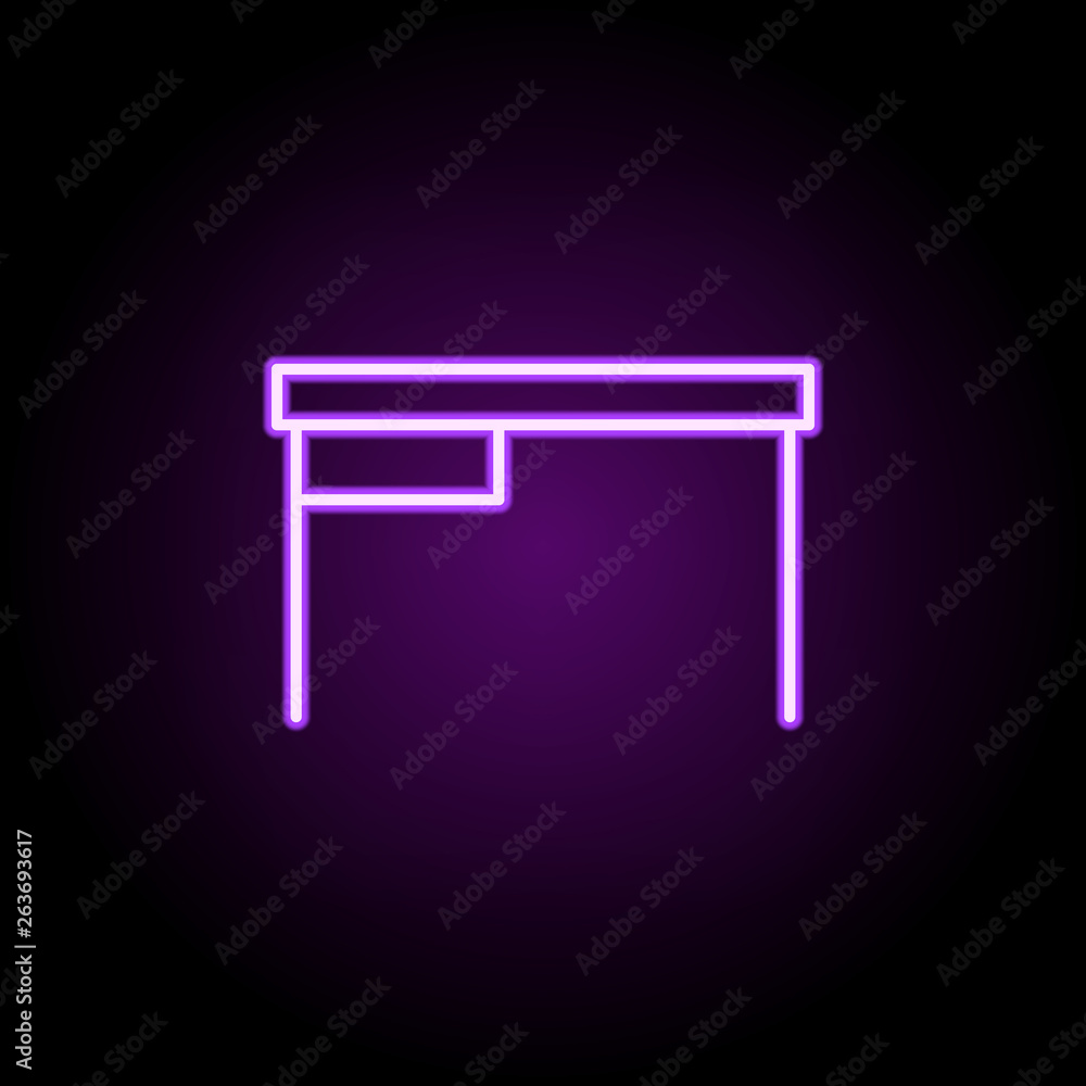 Aufkleber office table neon icon. elements of web set. simple icon for websites, web design, mobile app, info 