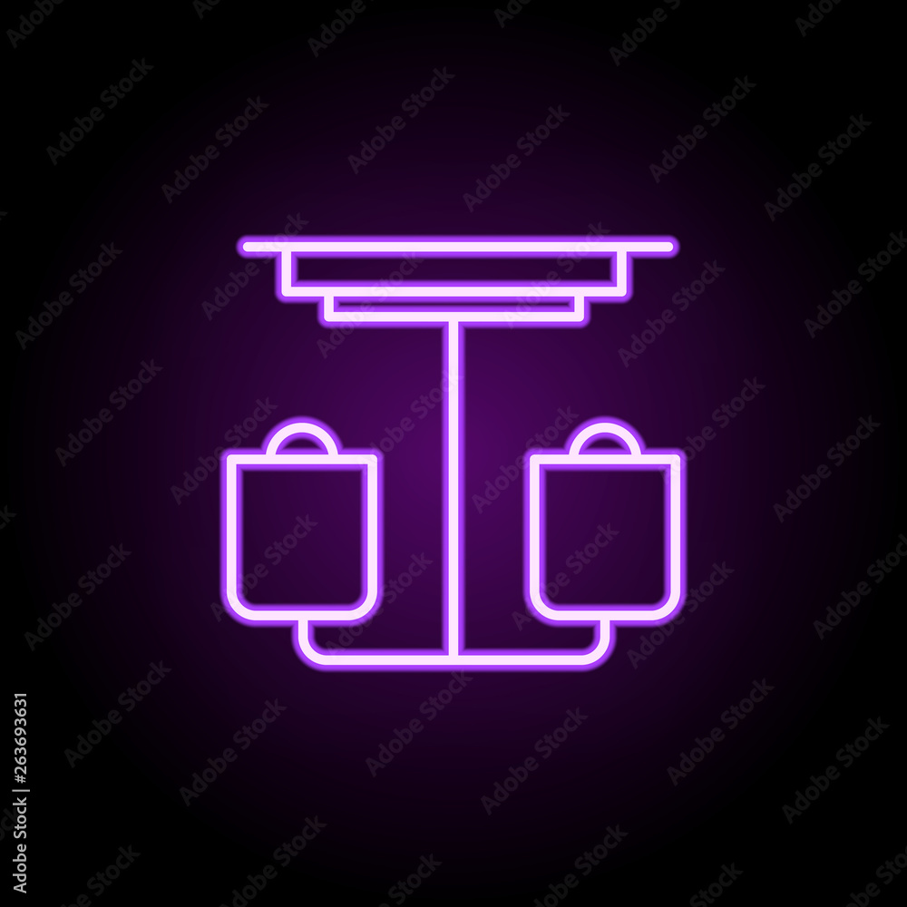 Poster chandelier neon icon. elements of web set. simple icon for websites, web design, mobile app, info gr