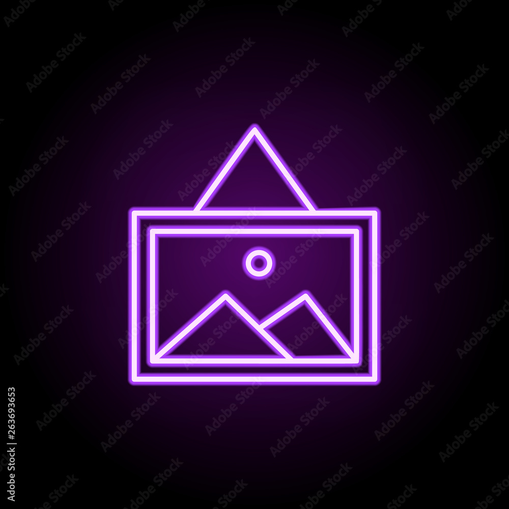 Poster picture neon icon. Elements of web set. Simple icon for websites, web design, mobile app, info graphics