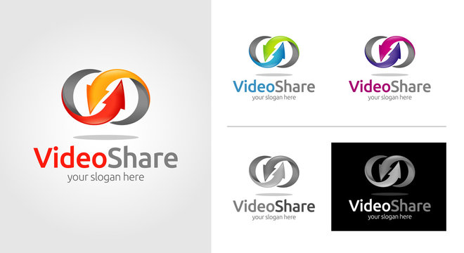 Video Share Logo Template Set