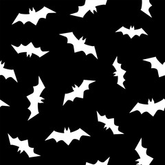 The pattern with bats. Seamless background with bats.