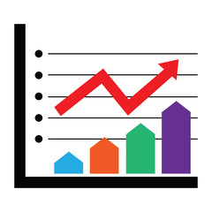 Vector growing chart - business growth concept