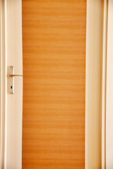 Modern wooden door close-up