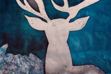 Deer and mystic mountains, fragment