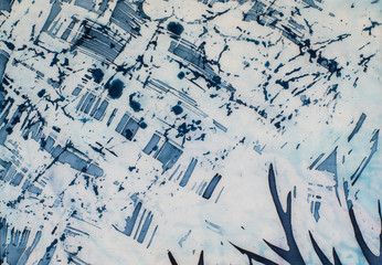 Abstraction with turquoise elements on white background