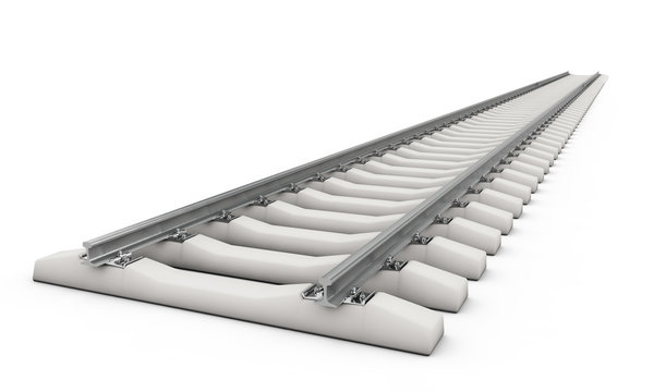Railroad over white background 3d render