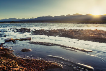 Fototapeta premium Coucher de soleil sur les Andes