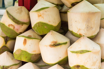Fresh Topical coconuts at market thailand