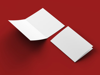 Open invitation card mockup - 3d illustration