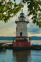 Fototapeta na wymiar Sleepy Hollow Lighthouse, on a beautiful sunny day, Sleepy Hollow, Upstate New York, NY, USA