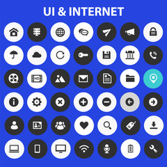 Big UI And Internet icon set, trendy flat icons collection
