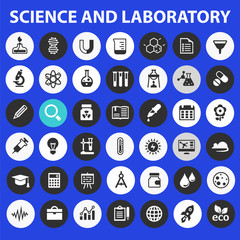 Science and Laboratory icon set, trendy flat icons