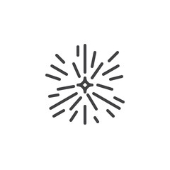 Sparkle, firework, light line icon. linear style sign for mobile concept and web design. Firework explosion outline vector icon. Symbol, logo illustration. Pixel perfect vector graphics