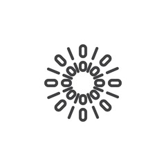 Firework explosion line icon. linear style sign for mobile concept and web design. Bursting fireworks outline vector icon. Symbol, logo illustration. Pixel perfect vector graphics