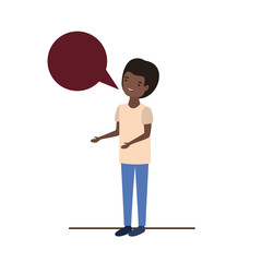 young man with speech bubble avatar character