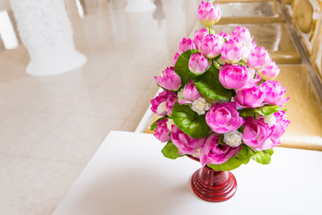 Bright and beautiful colors of plastic flowers.Thailand