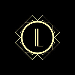 Art Deco modern monogram