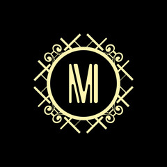 Art Deco modern monogram