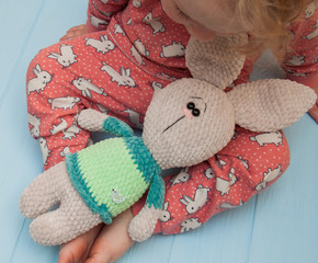 big plush crocheted bunny
