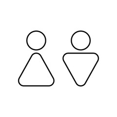 WC. Toilet symbol. Male and Female toilet. Vector icon