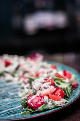 menu salad plate hookah smoke relaxation rest restaurant cafe plate