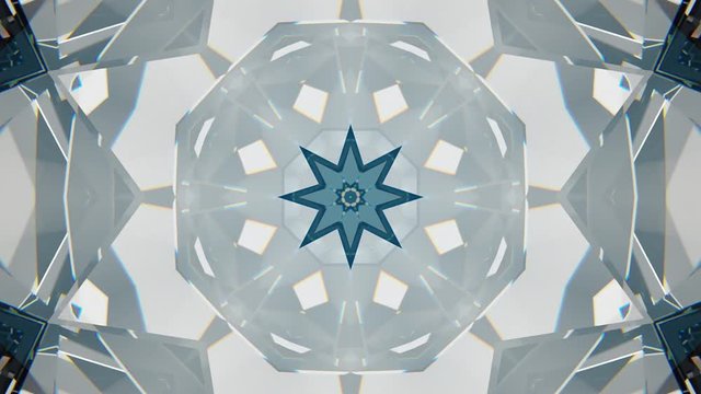 Sparkling abstract rotating diamond macro background with kaleidoscope effect