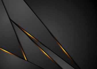 Black abstract background with orange glowing light