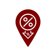 Discount,price,sale, shopping,offer,  business product discount maroon color icon