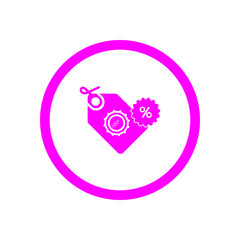 Discount, price, sales discount, shopping,offer,  business product discount magenta color icon