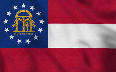 USA Flag of Georgia gently waving in the wind
