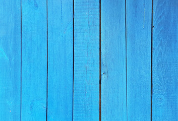 Blue wooden vintage boards. Old painted wood abstract background.