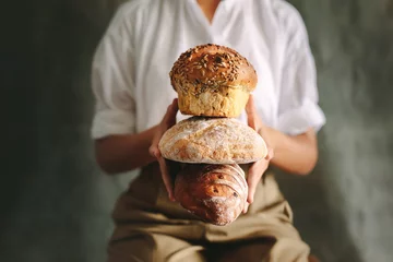 Abwaschbare Fototapete Bäckerei Verschiedene Brotsorten