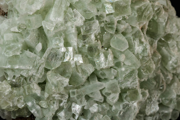 Macro stone Apophyllite mineral on black background