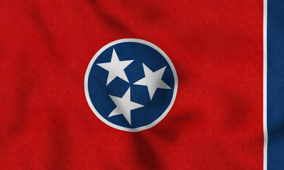 USA Flag of Tennessee gently waving in the wind