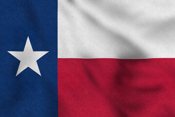 USA Flag of Texas gently waving in the wind