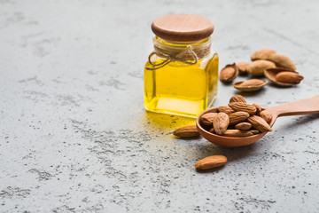 Almond oil health benefits concept
