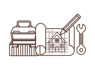 construction tool box isolated icon