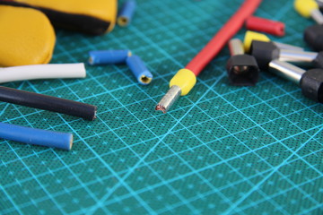 electric wire tips on the table