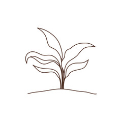 plant in landscape isolated icon