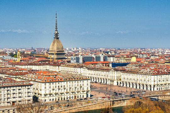 Cityscape of Torino (Turin, Italy)