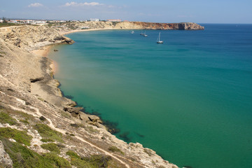 Obraz premium Algarve (Portugal). Cove next to the Fortress of Sagres